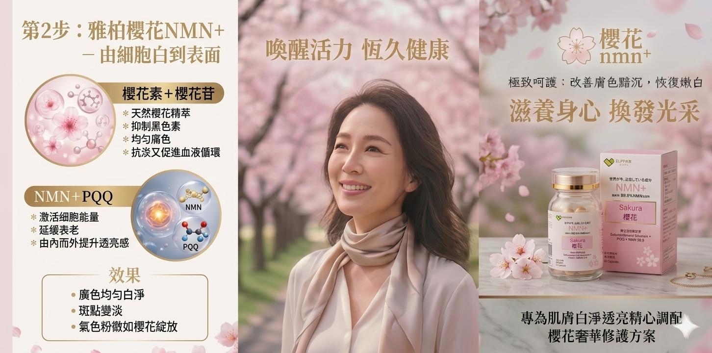 Sakura NMN+ — woman in cherry blossom setting